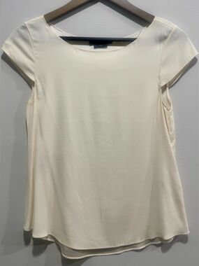 Alice + Olivia BASE Ivory Silk Blouse XS 95% Silk